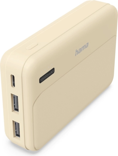 Batterie externe Hama Power Pack Pocket 10 10000 mAh, 2× USB-A, sable