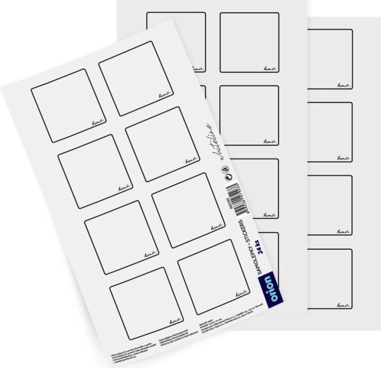 Étiquettes autocollantes pour bocaux Whiteline carrées (24 pcs)