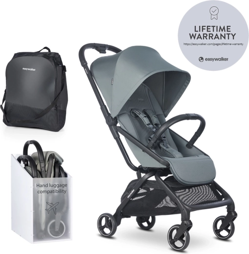 Poussette Easywalker Rockey S Smooth Grey – poussette de voyage sportive ultralégère