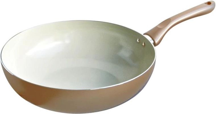 Wok TORO Champagne 28 cm avec revêtement céramique