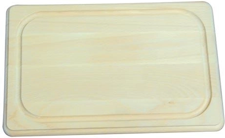 Planche à découper pour viande en bois de hêtre avec rigole 45 × 30 × 1,9 cm