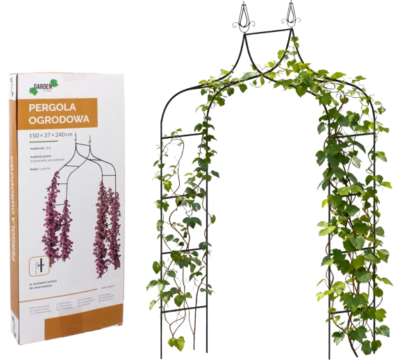 Pergola de jardin 150 × 37 × 240 cm avec ancres