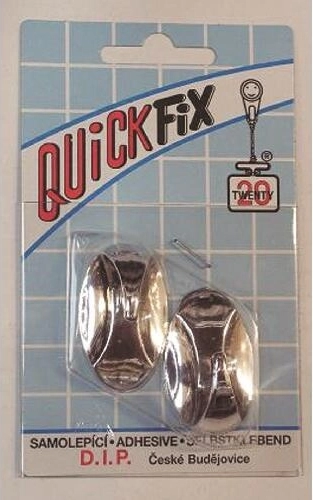 Crochets ovales autocollants, argentés, 2 pcs