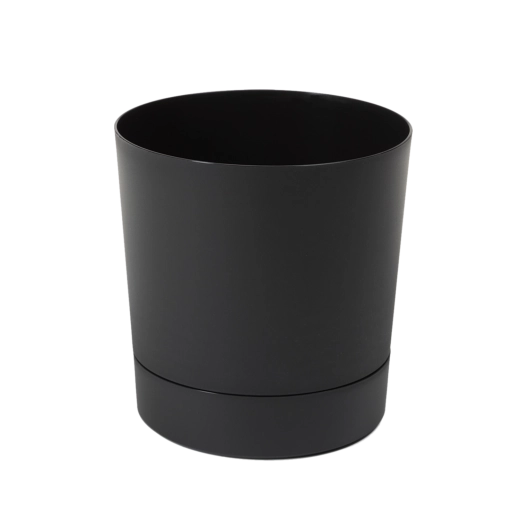 Cache-pot avec soucoupe AURA 22,5 cm noir mat