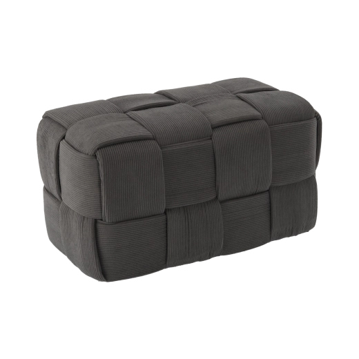 Pouf rectangulaire tricoté gris foncé 52 × 28 × 28 cm