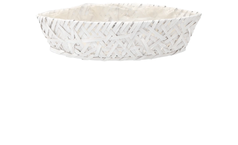 Cache-pot en bois en forme de petite barque 51 × 19 × 11 cm blanc - 1 pièce
