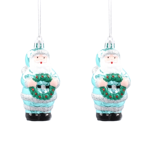 Set de décorations de Noël Saint Nicolas avec couronne, 2 pcs