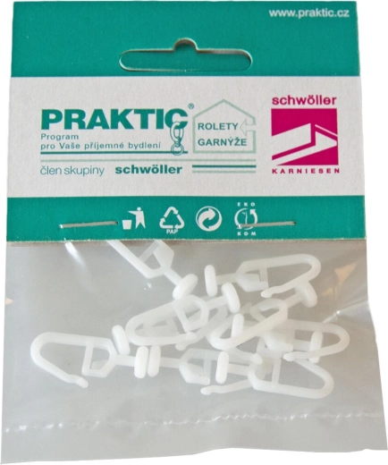 Coulisseaux de rideaux en plastique, 10 pcs