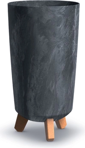Cache-pot sur pieds avec effet béton, anthracite, 19,5 cm
