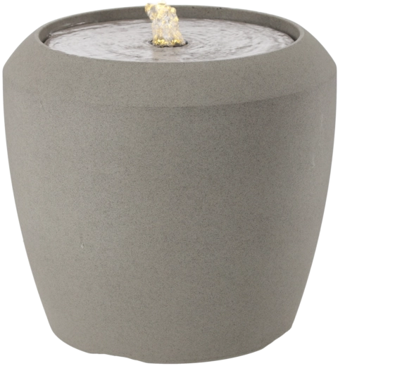 Fontaine de jardin avec éclairage LED, gris, 44 × 44 × 39,5 cm