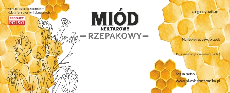 Jeu d’étiquettes pour miel de colza 154 × 60 mm – 100 pcs