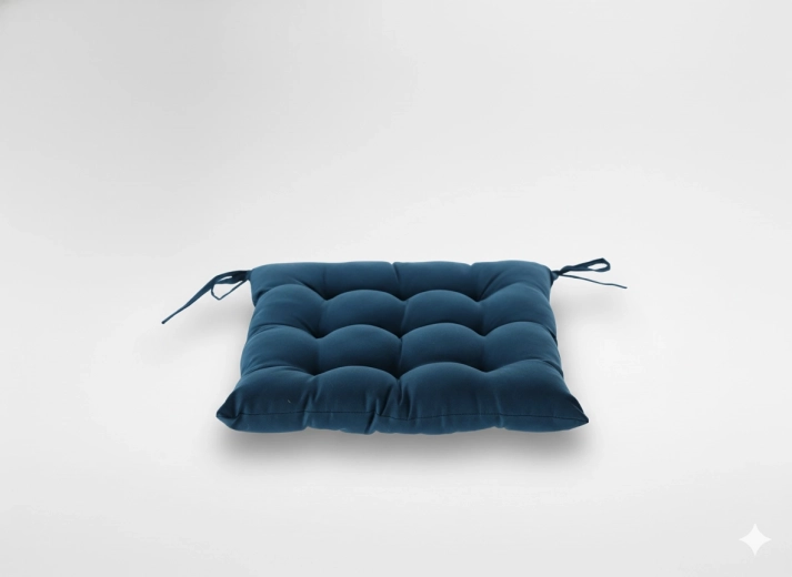 Coussin de chaise 40 × 40 × 6 cm bleu