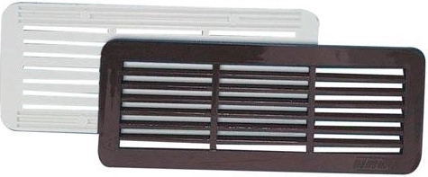 Grille d’aération avec capuchon 150 × 60 mm, blanche, lot de 2