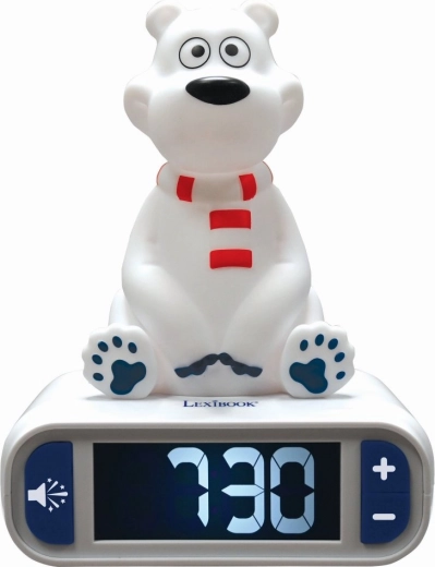 Réveil pour enfants avec veilleuse 3D Ours polaire