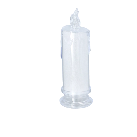 Bougie LED 6,3 × 18 cm semi-transparente à flamme fixe
