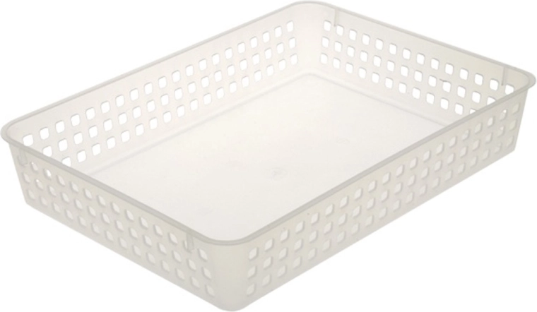 Panier en plastique mini transparent 36,5 × 25 × 6,3 cm