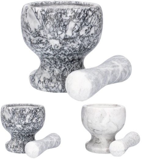 Mortier en marbre 12,5 × 12,5 cm blanc