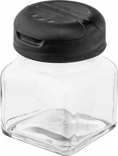Bocal en verre pour épices avec couvercle basculant 120 ml noir