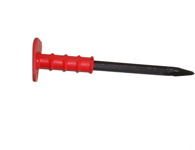 Burin de tailleur de pierre pointu avec gaine PVC 300 mm