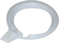 Anneau en plastique avec pince pour rideaux, blanc, 25 pcs