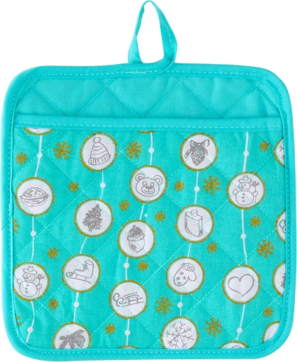 Dessous de plat de Noël Toro turquoise 17 × 17 cm