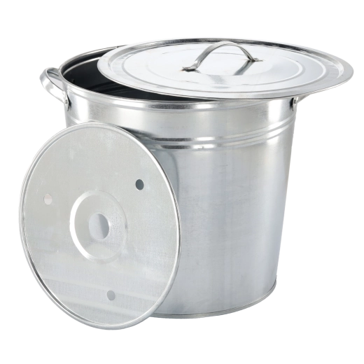 Chaudron conique galvanisé 32 l avec couvercle et insert
