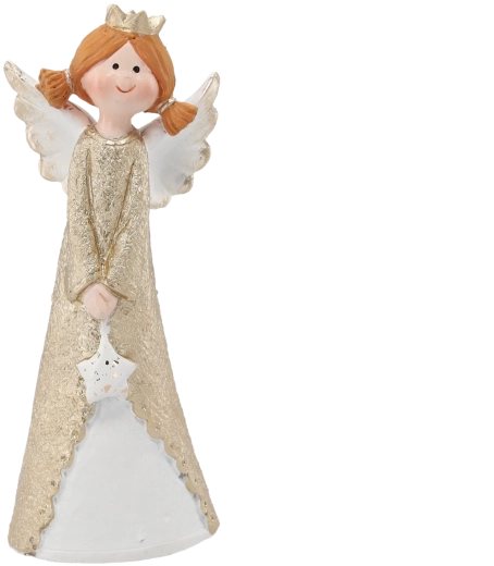 Figurine de Noël ange avec étoile 4 × 4,5 × 15,5 cm