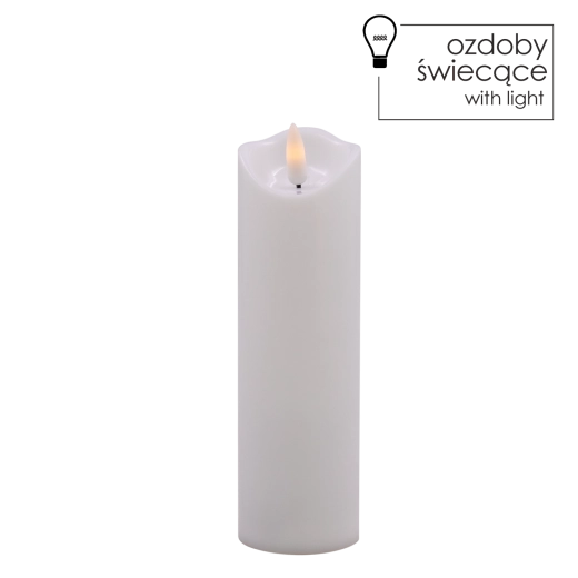 Bougie LED blanche à flamme vacillante 5 × 17,5 cm