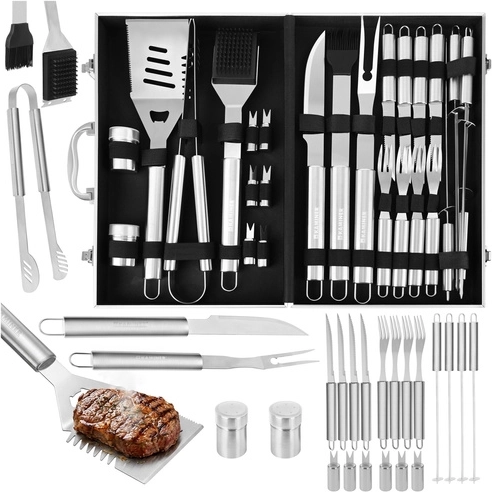 Ensemble d’ustensiles de barbecue 26 pcs KAMINER dans une mallette en aluminium