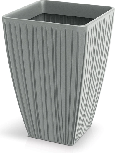 Cache-pot Fero Square High 40 cm – gris béton, cache-pot haut carré en plastique pour plantes