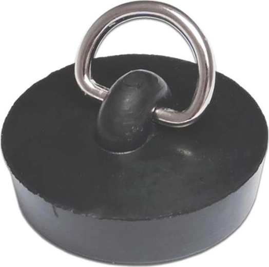 Bouchon d’évacuation en caoutchouc 39 mm, noir avec œillet métallique