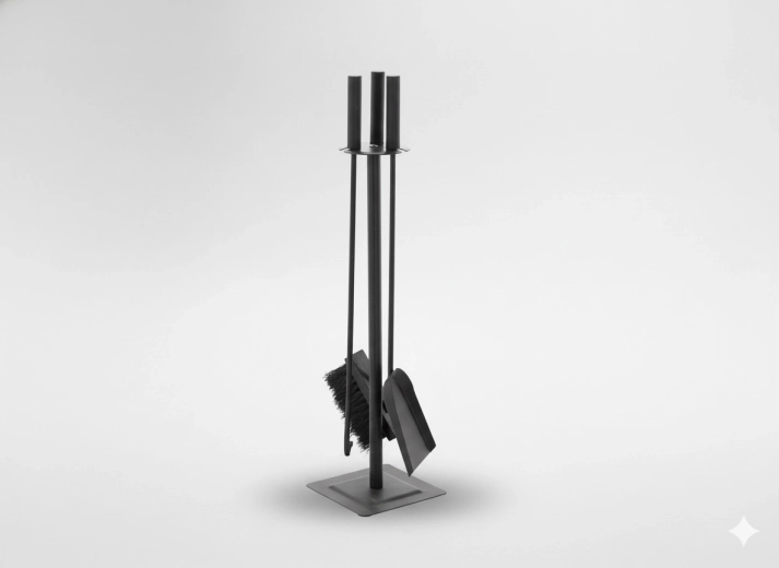 Ensemble pour cheminée 3 pièces avec support 61 cm