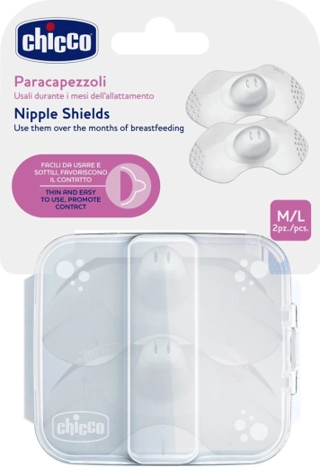 Chicco SkinToSkin protège-tétons en silicone M/L, 2 pcs