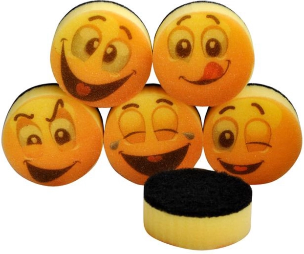 Eponges vaisselle TORO avec imprimé smileys, 6 pcs