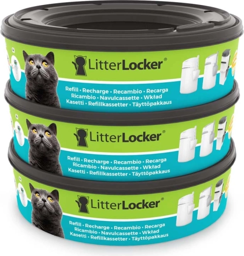 LitterLocker cassettes de recharge pour poubelle à litière pour chat (3 pcs)