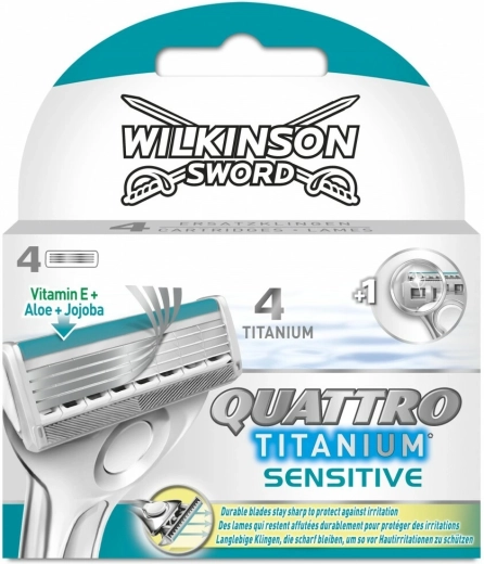 Wilkinson Quattro Titanium Sensitive têtes de rechange 4 pcs
