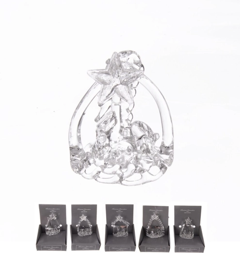 Crèche en verre transparente 6 cm (assortiment)