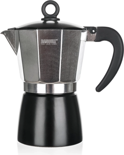 Cafetière NOIRA 3 tasses – cafetière moka en aluminium, noire