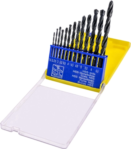 Set de forets HSS pour métal 1,5–8 mm, 13 pièces