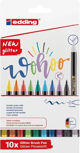 Edding 1340 feutre pinceau scintillant – set de 10 pièces