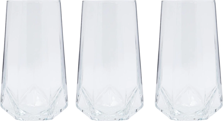 Verres VALERIA 460 ml hauts, lot de 3 pièces