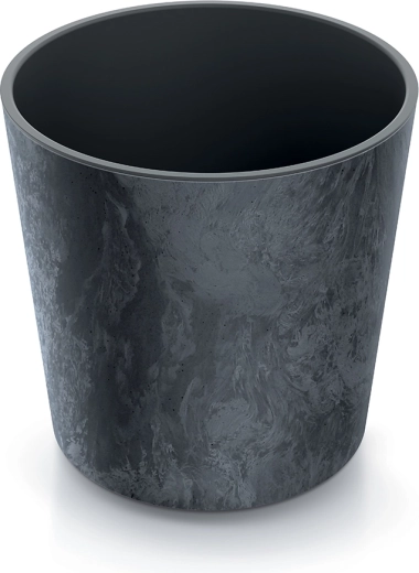Pot de fleurs Urbi Round Effect avec insert 30 cm anthracite