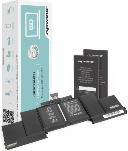 Batterie Movano pour MacBook Pro 15" Retina (A1398, 2015) A1618 8755 mAh 99,5 Wh