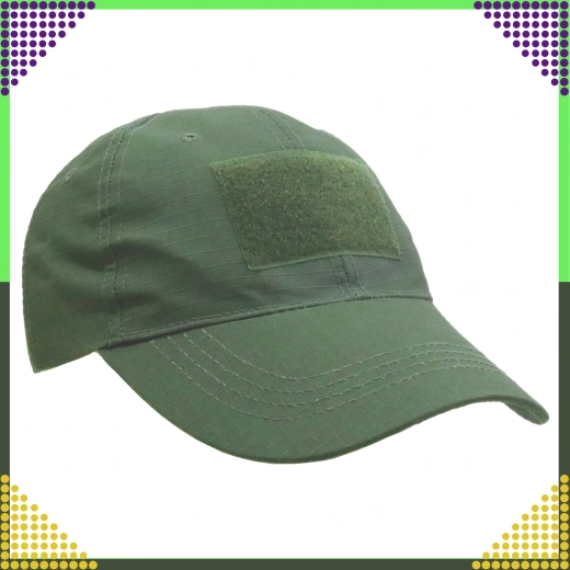 Casquette de baseball tactique militaire avec bandes Velcro, verte