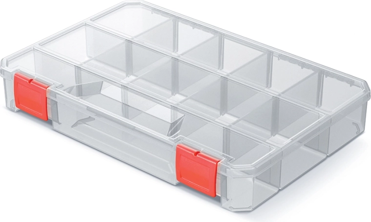Organiseur SQR BOX avec couvercle transparent 27,5 × 18,6 × 4,1 cm