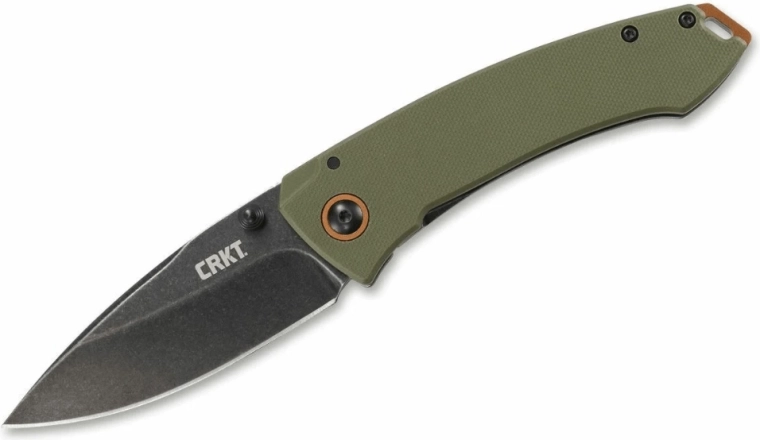CRKT Tuna OD Green couteau de poche 8,2 cm, stonewash, G10