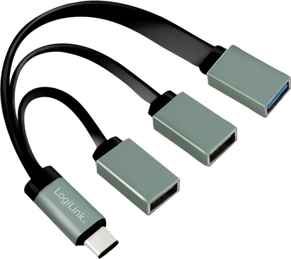 Hub USB-C LogiLink 3.1 avec 3× ports USB-A