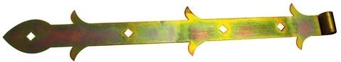 Charnière de portail 300 mm, décorative, zinguée jaune SELKA
