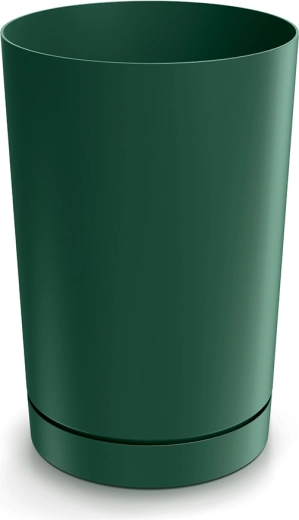 Pot de fleurs TUBO 30 cm avec soucoupe – vert foncé