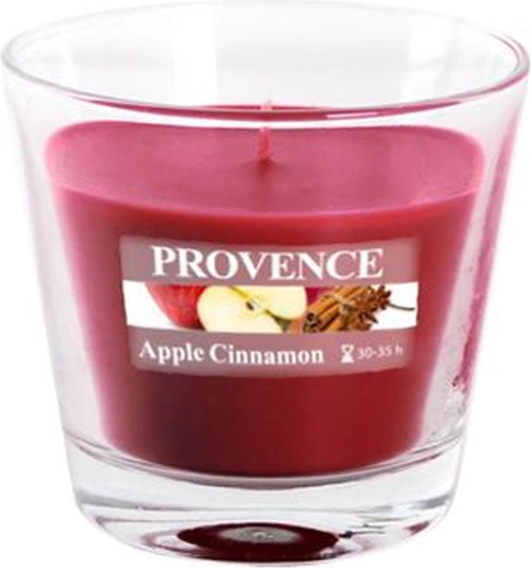 Bougie parfumée en verre Provence pomme et cannelle 35 heures